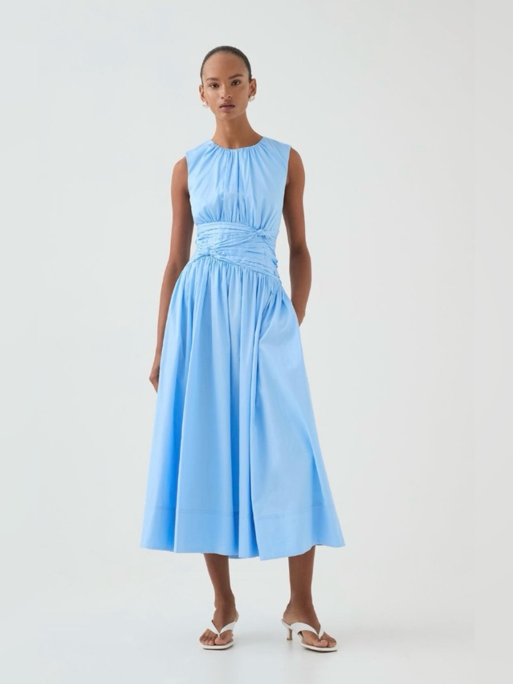 ✨ AJE Agatha Knot Waist Midi Dress | Powder Blue | Size 8 | NWOT ✨
